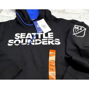 NEW NWT Seattle Sounders Black Hoodie Men's XXL Pullover MLS Officially Licensed